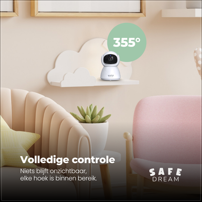 SafeDream - 355 babyfoon met camera - Nachtzicht & Zoom - Tot 30u Batterij