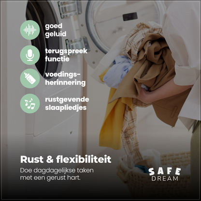 SafeDream - 355 babyfoon met camera - Nachtzicht & Zoom - Tot 30u Batterij