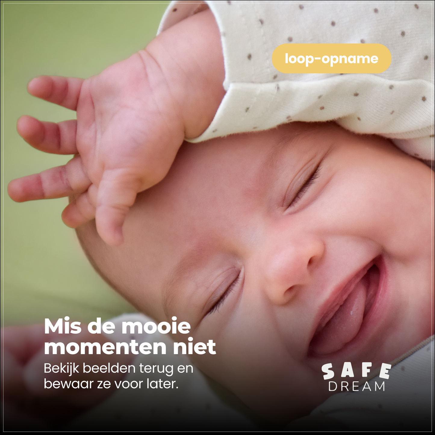 SafeDream - 355 babyfoon met camera - Nachtzicht & Zoom - Tot 30u Batterij